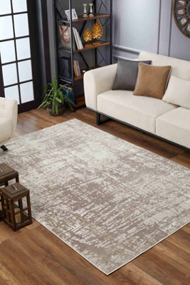 Serenity Modern Abstract Lines Contemporary Area Rugs Stone 80X150 Cm - image 1