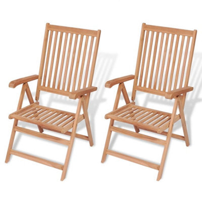 Berkfield Reclining Garden Chairs 2 Pcs Solid Teak Wood - image 1