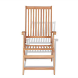 Berkfield Reclining Garden Chairs 2 Pcs Solid Teak Wood - thumbnail 4