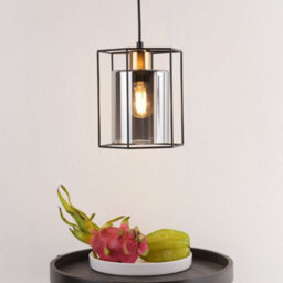 Pagazzi Lighting Pagazzi Sabrina 1 Light Black And Smoked Glass Pendant Ceiling Light - thumbnail 5