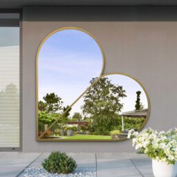 Mirroroutlet The Corde Gold Metal Framed Heart Shaped Garden Mirror 180Cm X 180Cm - thumbnail 3