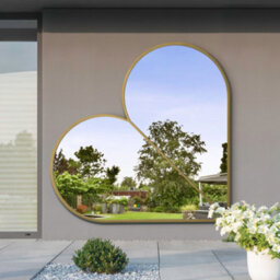 Mirroroutlet The Corde Gold Metal Framed Heart Shaped Garden Mirror 180Cm X 180Cm - thumbnail 2