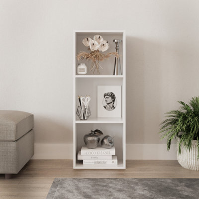 Urbn-Living Urbnliving 30Cm Height White 3 Tier Wooden Bookcase Shelving Display Storage Shelf Unit Wood - image 1