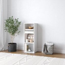Urbn-Living Urbnliving 30Cm Height White 3 Tier Wooden Bookcase Shelving Display Storage Shelf Unit Wood - thumbnail 2