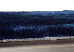 Indigo Polyester Shaggy Rug, Handmade Rug, Plain Modern Rug For Bedroom, Living Room, & Dining Room-80Cm X 150Cm - thumbnail 2