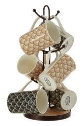 Orsina Vertex Bronze Powder Coated 6 Mug Tree - thumbnail 3