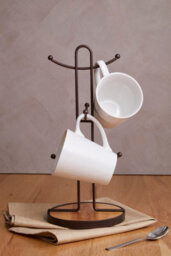 Orsina Vertex Bronze Powder Coated 6 Mug Tree - thumbnail 4