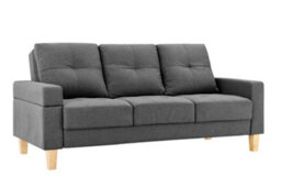 Home Detail Victoria Large 3 Seater Sofa Bed Cushioned Fabric Grey Removable Arm Rest - thumbnail 2