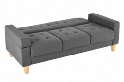 Home Detail Victoria Large 3 Seater Sofa Bed Cushioned Fabric Grey Removable Arm Rest - thumbnail 3