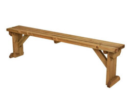 Arbor Garden Solutions Hollies Wooden Bench, Outdoor Garden Fence Seat(7Ft, Rustic Brown Finish) - thumbnail 1