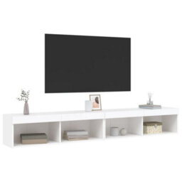 Berkfield Tv Cabinets With Led Lights 2 Pcs White 100X30X30 Cm - thumbnail 6