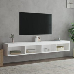 Berkfield Tv Cabinets With Led Lights 2 Pcs White 100X30X30 Cm - thumbnail 5