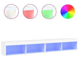 Berkfield Tv Cabinets With Led Lights 2 Pcs White 100X30X30 Cm - thumbnail 2