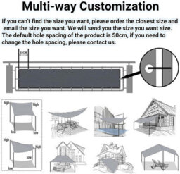 Brown 90X500Cm Rectangular Shade Sail Uv Resistant - thumbnail 3