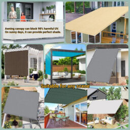 Brown 90X500Cm Rectangular Shade Sail Uv Resistant - thumbnail 4