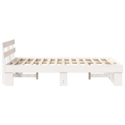 Berkfield Modern With Headboard White 140 X 190 Cm Solid Pine Wood - thumbnail 6