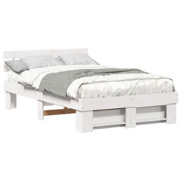 Berkfield Modern With Headboard White 140 X 190 Cm Solid Pine Wood - thumbnail 3