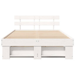 Berkfield Modern With Headboard White 140 X 190 Cm Solid Pine Wood - thumbnail 5