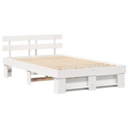 Berkfield Modern With Headboard White 140 X 190 Cm Solid Pine Wood - thumbnail 1