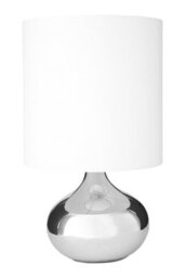 Orsina White Table Lamp, Minimalist Black Metal Frame With White Fabric Shade, Clean Silhouette For Soft Ambient