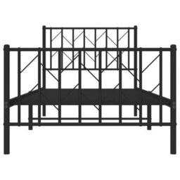 Berkfield Metal Bed Frame Without Mattress With Footboard Black 90X190Cm - thumbnail 5