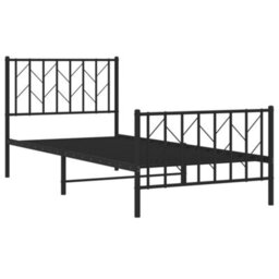 Berkfield Metal Bed Frame Without Mattress With Footboard Black 90X190Cm - thumbnail 4