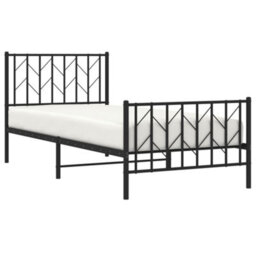 Berkfield Metal Bed Frame Without Mattress With Footboard Black 90X190Cm - thumbnail 3
