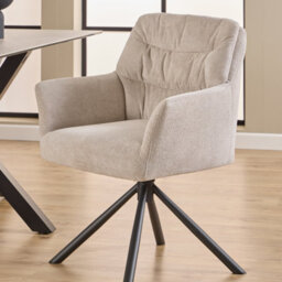 Furniture To Go Heaven Dining Table With Ceramic White Top Includes 4 Alonso Swivel Cream Dining Chairs With Armrest (L) 135Cm Seats Up To 4 - thumbnail 9