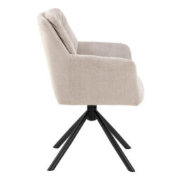 Furniture To Go Heaven Dining Table With Ceramic White Top Includes 4 Alonso Swivel Cream Dining Chairs With Armrest (L) 135Cm Seats Up To 4 - thumbnail 8