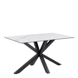 Furniture To Go Heaven Dining Table With Ceramic White Top Includes 4 Alonso Swivel Cream Dining Chairs With Armrest (L) 135Cm Seats Up To 4 - thumbnail 2