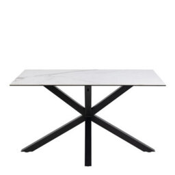 Furniture To Go Heaven Dining Table With Ceramic White Top Includes 4 Alonso Swivel Cream Dining Chairs With Armrest (L) 135Cm Seats Up To 4 - thumbnail 3