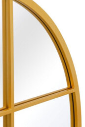 Mirroroutlet The Fenarc Gold Metal Framed Arched Window Wall Mirror 120Cm X 80Cm - thumbnail 5