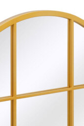 Mirroroutlet The Fenarc Gold Metal Framed Arched Window Wall Mirror 120Cm X 80Cm - thumbnail 6
