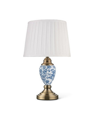 Lighting Supermarket Bailey Small Table Lamp Printed Ivory/blue - image 1