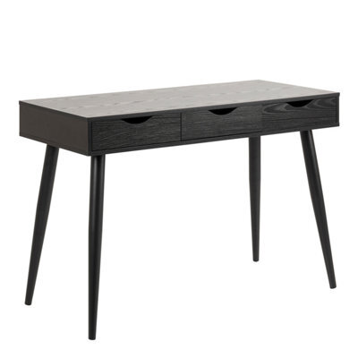 Furniture To Go Neptun 3 Drawer Office Desk In Black - image 1