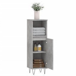 Berkfield Bathroom Cabinet Concrete Grey 30X30X100 Cm Engineered Wood - thumbnail 4