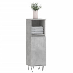 Berkfield Bathroom Cabinet Concrete Grey 30X30X100 Cm Engineered Wood - thumbnail 3