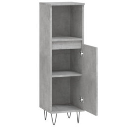 Berkfield Bathroom Cabinet Concrete Grey 30X30X100 Cm Engineered Wood - thumbnail 6