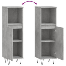 Berkfield Bathroom Cabinet Concrete Grey 30X30X100 Cm Engineered Wood - thumbnail 9