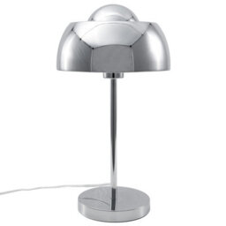 Beliani Lighting Silver Metal Table Lamp - Round Base, Dome Shade, W24 X D24 X H44Cm - thumbnail 3