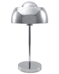 Beliani Lighting Silver Metal Table Lamp - Round Base, Dome Shade, W24 X D24 X H44Cm - thumbnail 2