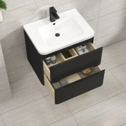 Royal Bathrooms Venice 600mm Sage Green Floor Standing Vanity Unit 2 Door With Ceramic Basin - thumbnail 4
