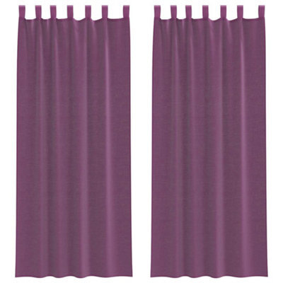 Berkfield Durable Voile Curtains With Loops 2 Pcs Purple 140X260 Cm - image 1