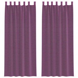 Berkfield Durable Voile Curtains With Loops 2 Pcs Purple 140X260 Cm