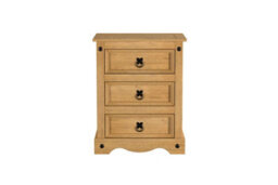 Birlea Pair Of Corona Large 3 Drawer Bedside Cabinet Bedside Mexican Chest - thumbnail 8