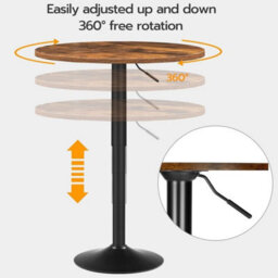 Bar Table  Pub Table Industrial Coffee Tea Dining Bistro Table - thumbnail 4