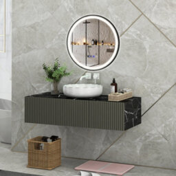 Costway 60 X 60 Cm Lighted Bathroom Mirror High-Definition Shatter-Proof Mirror With 3 Color Led Light - thumbnail 5
