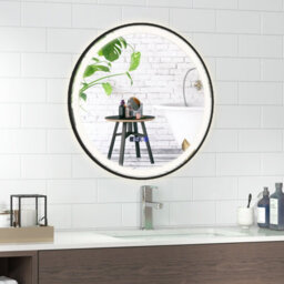 Costway 60 X 60 Cm Lighted Bathroom Mirror High-Definition Shatter-Proof Mirror With 3 Color Led Light - thumbnail 1