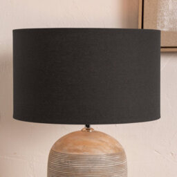 Pacific Lifestyle 45Cm Dark Grey Table Lampshade Drum Floor Lamp Shade - thumbnail 2