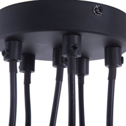 Beliani Cluster Pendant Lamp - Black Metal And Light Wood, 6 Integrated Lights, 68Cm Drop - thumbnail 5